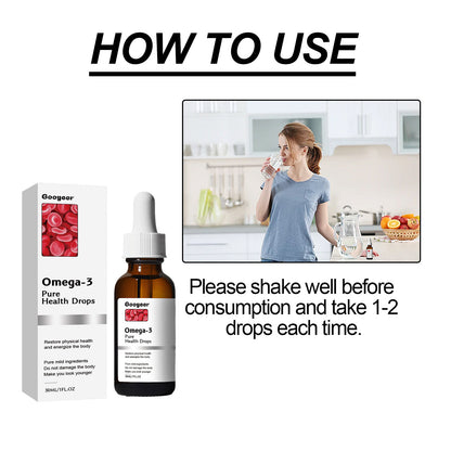 Omega-3 Pure Health Drops, Relieve Physical Discomfort Balance Blood Lipid Sugar Shu Health Care Drops
