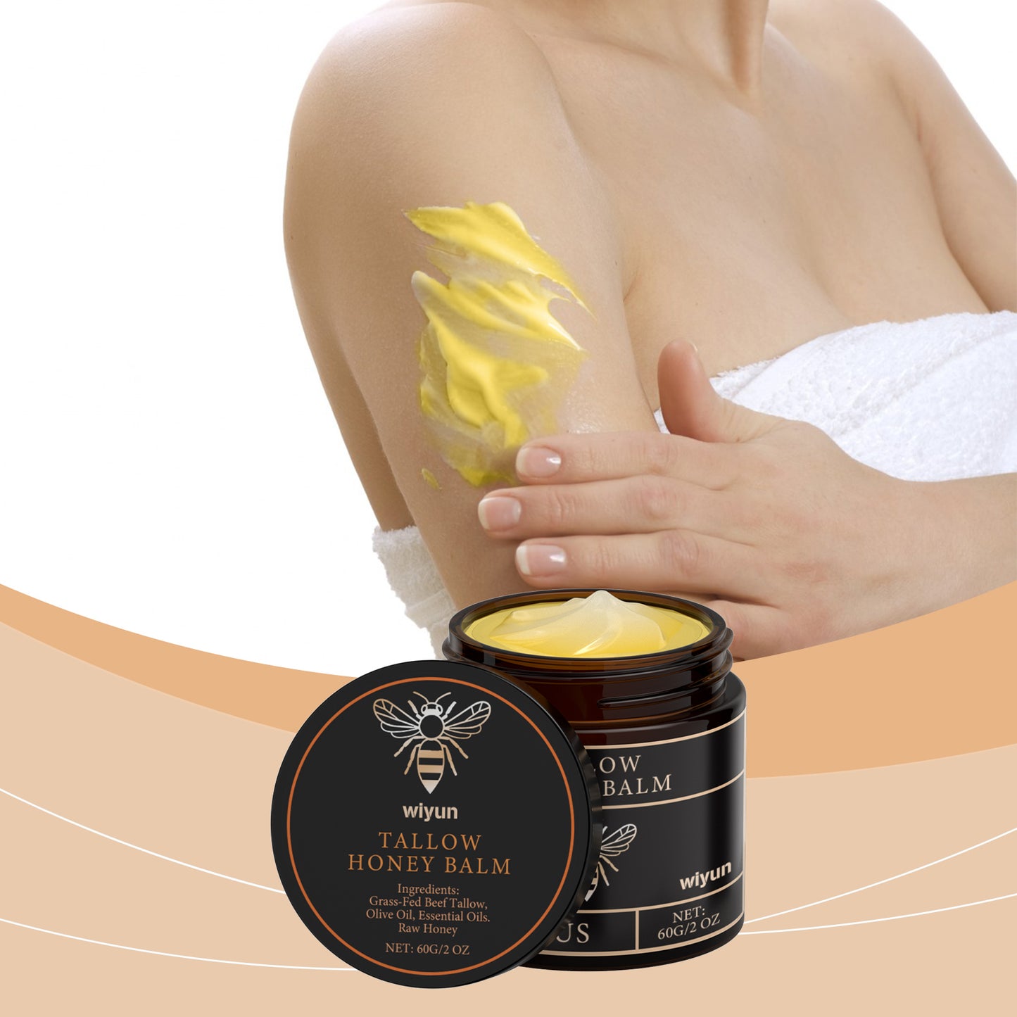 Wiyun The Beef Tallow Honey Moisturizing Cream Is A Gentle, Hydrating, Refreshing, Non-Sticky And Smooth Skin Moisturizing Cream